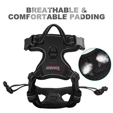 BARKBAY No Pull Dog Harness Front Clip Heavy Duty Reflective Easy Control Handle for Large Dog Walking(Black,M) - Image 6