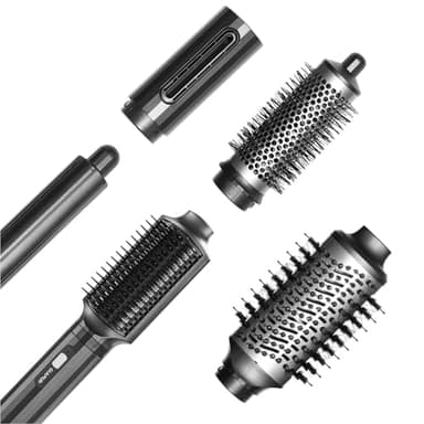 GLAMUP® FusionPro™ 6 in 1 Hot Air Styler- Wrap Curler & Thermal Brush Straightener, High Speed Hair Dryer, Round Brush, Volumizer, Hair Styling Gift Set with Travel Bag, Blow Dryer Brush - Image 9