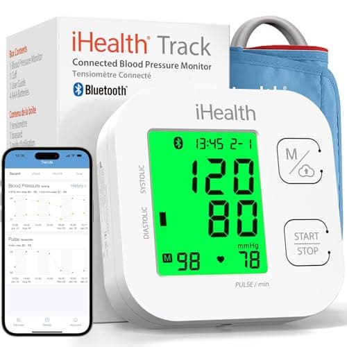 iHealth Track Smart Upper Arm Blood Pressure Monitor with Wide Range Cuff That fits Standard to Large Adult Arms, Bluetooth Compatible for iOS & Android Devices - Image 1