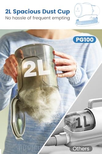 AIRROBO Dog Grooming Vacuum Kit with Pet Clippers, 12000Pa Dogs Vacuum for Shedding Grooming, 5 Grooming Tools Home Cleaning in 1, 2L Dust Cup Low Noise Pet Grooming Vacuum for Dogs, PG100 - Image 5