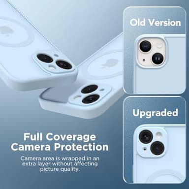 CAPRARO Magnetic for iPhone 14 Case, [Compatible with MagSafe] [Full Camera Protection] Shockproof Protective Slim Translucent Matte Phone Case for iPhone 14 6.1'', Light Blue - Image 6