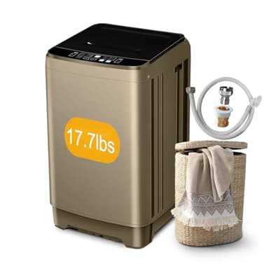 Zyerch Portable Washing Machine 17.7lbs Full-Automatic Compact Washer Machine for Apartment, 10 Wash Program Small Portable Washer for Dorm, Apartment, RV, Home, Gold - Image 1