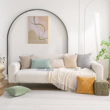 Cozoomy Set of 4 Neutral Decorative Throw Pillow Covers 18x18 Inch Corduroy Pillow Covers for Bed Couch Sofa Living Room Soft Square Cushion Cases - Image 7