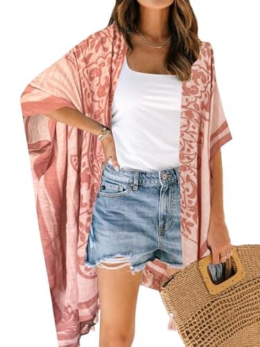Spicy Sandia Women's Kimono Cardigans Boho Swimsuit Cover Ups Beach Coverup for Swim Swimwear Bathing Suit Vacation Outfit - Image 1