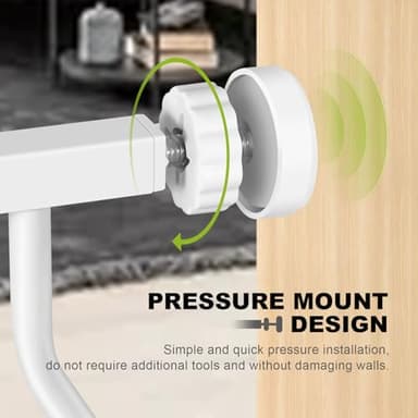 Baby Gates with Cat Door - Auto Close 29.5"-48.4" Safety Metal Dog Pet Gate for Doorway, Stairs, House, Walk Through Child Gate with Pet Door, includes 4 Wall Cups and 2 Extension Pieces - Image 6