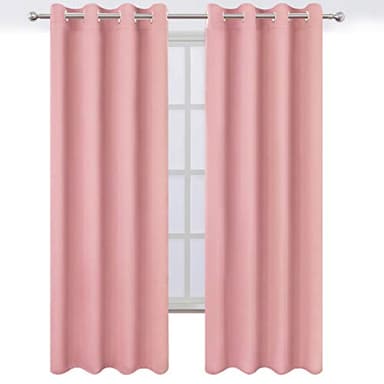 LEMOMO Pink Thermal Blackout Curtains/52 x 95 Inch/Set of 2 Panels Room Darkening Curtains for Bedroom - Image 2