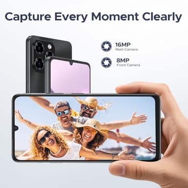 DOOGEE Note 58 Android 15 Unlocked Cellphone,32GB+128GB/2TB Expand Cell Phone with 6.75" HD+ Waterdrop Screen, 6250mah Battery,4G Dual Sim Unlocked Smartphone,Widevine L1/NFC/OTG/Face Unlock, Black - Image 8