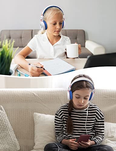 New bee Kids Headphones for School with Microphone KH20 HD Stereo Safe Volume Limited 85dB/94dB Foldable Lightweight On-Ear Headphone for PC/Mac/Android/Kindle/Tablet/Pad (White) - Image 6