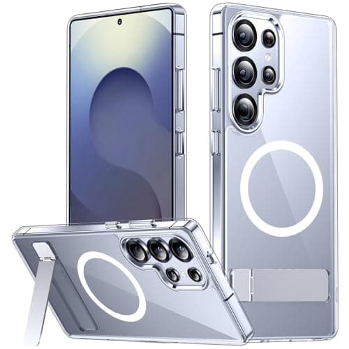 SPIDERCASE Only for Samsung Galaxy S25 Ultra Case, Magnetic with [3 Stand Ways][ Military Grade Drop Protection] with Invisible Stand Shockproof Slim Case for S25 Ultra 5G 6.9'',Clear - Image 1