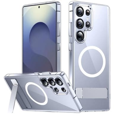 SPIDERCASE Only for Samsung Galaxy S25 Ultra Case, Magnetic with [3 Stand Ways][ Military Grade Drop Protection] with Invisible Stand Shockproof Slim Case for S25 Ultra 5G 6.9'',Clear - Image 1