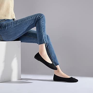 Shupua Women's Flats Black Flats Shoes Pointed Toe Ballet Flats Comfortable Bow Girls Flats Dressy(Black.us9) - Image 9