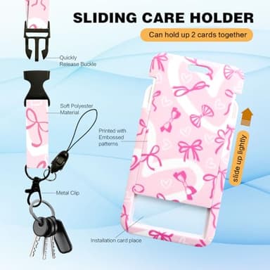 Lanyards for ID Badge Holder for Women Cute, Teacher Lanyard with ID Holder Clip,Retractable Keychain Badge Reel Heavy Duty, Teacher Nurse Work Office Gifts (#35:Butterfly) - Image 5