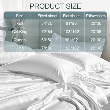 Yawfold King Size Sheets │ 100% Viscose Derived from Bamboo │ Luxury Soft Fitted Sheets with Elastic Straps │ Cooling for Hot Sleepers │ 18 Inch Deep Pocket - Image 2