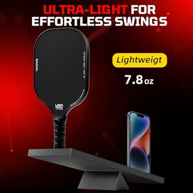 BAGAIL Pickleball Paddles, USAPA Approved Fiberglass Surface Pickleball Set, Lightweight Pickle Ball Rackets with 4 Balls, 1 Bag, Designed in California for Traction and Stability - 2 Pack, Black - Image 7
