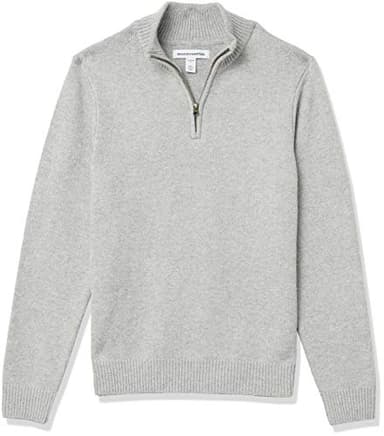 Amazon Essentials Men's Long-Sleeve Soft Touch Quarter-Zip Sweater, Light Grey, X-Large - Image 1