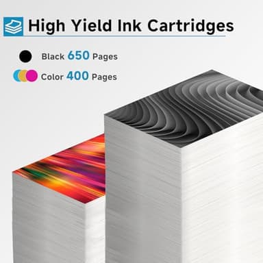 63XL Ink Cartridges Black and Color Combo Pack Replacement for HP 63 XL Fit for HP63 3830 4650 4652 4655 5200 5252 5255 5258 4520 4512 1112 2132 3630 3632 3631 2130 4510 4654 Printers BK and Tricolor - Image 4