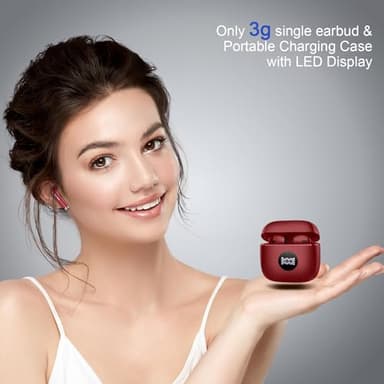 Wireless Earbuds, Bluetooth 5.4 Headphones LED Power Display Ear Buds Bass Stereo, Bluetooth Earbuds in-Ear Noise Cancelling Mic, 40H Playback Mini Case IP7 Waterproof Sports Earphones for Android iOS - Image 5