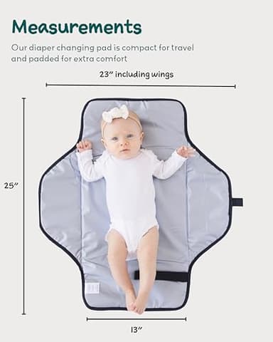 Lily Miles Baby Changing Pad Portable, Diaper Changing Mat with Magnetic Latches, Waterproof Travel Pad for Diaper Bag, Newborn Essentials, Gift for Baby Shower and Registry (Black Twill, Large) - Image 7