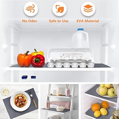 Shelf Liners for Kitchen Cabinets Refrigerator Liners Waterproof & Oil-Proof Kitchen Cupboard Liner Durable Plastic Drawer Mats EVA Material Non Adhesive Fridge Liner for Shelves - Image 5