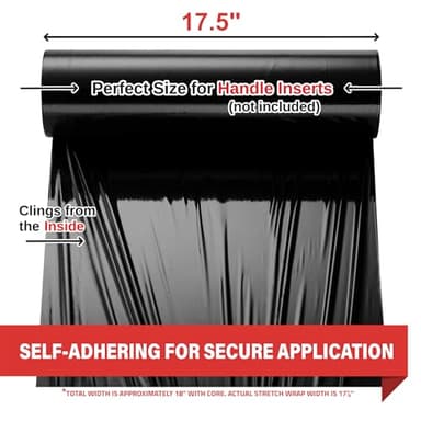 Black Industrial Strength Extra Thick 4 Pack 17.5" 1100 SqFt 80 Gauge (20 Micron) Shrink Wrap Roll for Moving, Furniture, Pallets, Packing - Image 3
