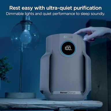 Shark Air Purifier for Home, NeverChange Compact Pro, for Bedroom, Nursery, Home Office, Dorm, HEPA-Exceeding Filter, Captures Pollutants, Pet Dander, Dust, Odor, Smoke, and More, HP071BRN, Winter Fog - Image 9