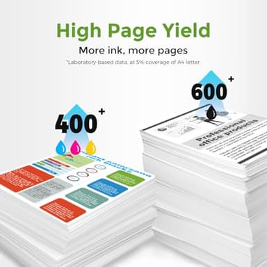 65XL Ink Cartridges Black/Color Combo Pack Replacement for HP Ink 65 HP65 XL HP65XL use for 5000 5055 3755 3700 3772 3722 2600 2622 3752 2652 2655 2640 5052 5010 Printer High Yield (2 Pack) - Image 4