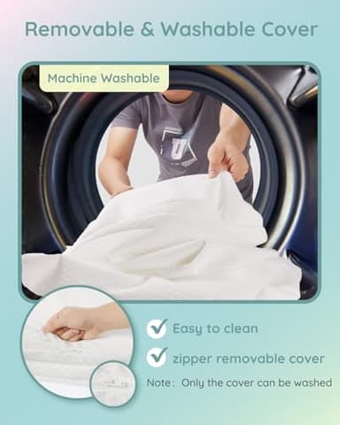 Lilian&Gema Pack and Play Mattress 38"x26"x1.5", Pack N Play Mattresses Pad for Play Pen and Playard, Premium Foam Playpen Mattress Topper with Washable Cover & Traveling Bag for Baby Toddler - Image 5