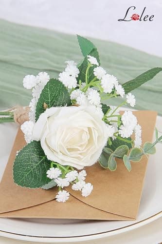 LELEE Baby's Breath Artificial Flowers - 30 PCS Babys Breath Flowers with Eucalyptus Stem Bulk - Real Touch Fake Gypsophila Bouquets for Wedding Decor, Party Arrangements, Home Decoration, DIY Crafts - Image 7