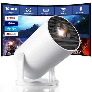 CLOKOWE Mini Projector with WiFi and Bluetooth - Built-in Apps, Smart Portable Projector with 180° Rotation, Auto Keystone, Support 1080P, Compatible with HDMI/USB/TV Stick/Smartphone/Laptop - Image 1
