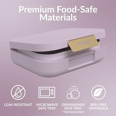 Bentgo Modern - Adult & Teen Bento Lunch Box; 3-4 Compartments, Leak-Resistant, 5.5 Cup Capacity/44 fl oz, Improved Locking Clips, Reusable, BPA-Free, Dishwasher/Microwave Safe Tray (Orchid) - Image 4