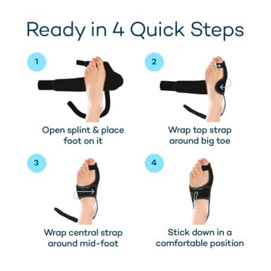 Caretras 2-Pack Bunion Corrector for Women & Men, Orthopedic Bunion Splint for Hallux Valgus Pain Relief, Big Toe Separator, Adjustable Day/Night Support, Comfortable Hammer Toe Straightener - Image 7