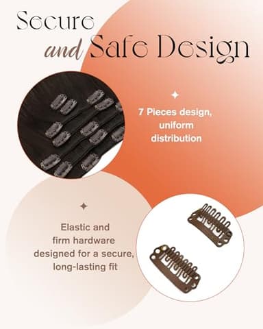 Sunny Hair Clip in Hair Extensions Straight Human Hair Clip in Extensions Remy Clip in Hair Extensions Real Human Hair Extensions Clip ins Dark Brown Ombre Medium Brown Balayage 22inch - Image 4