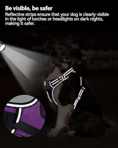 Joytale No Pull Dog Harness for Small Dogs, Reflective Pet Vest with Front Clip, Adjustable Soft Padded Harnesses with Easy Control Handle for Training and Walking, Purple, S - Image 5