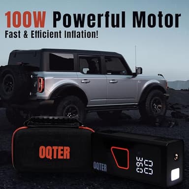 Tire Inflator Portable Air Compressor, 150PSI Portable Tire Inflator For Car, Air Pump for Car Tires with Tire Pressure Gauge Tools, 6000mAh Smart Pump Tire Inflator for Car, Motorcycle & Bike Pump - Image 8