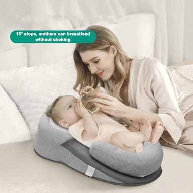 Baby Feeding Support Pillow,Reducing Spit-Up Nursing Pillow, Lounger Baby Reflux Wedge Breastfeeding Nursing Pillow,Adjustable Safety Strap,Bottle Feeding Support - Image 7
