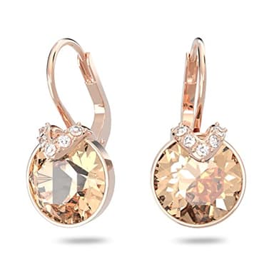 SWAROVSKI Women's Bella V Pierced Earrings, Pink, Rose-Gold Tone Plated - Image 1