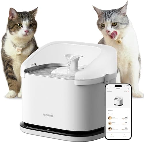 PETLIBRO RFID Multi Cats Water Fountain with Cat Recognition & Hydration Monitoring, Pump-Free Auto Cat Water Dispenser, Large Capacity 101oz/3L, 2.4G Wi-Fi APP Control Cat Fountain x2 Collar Tags - Image 1