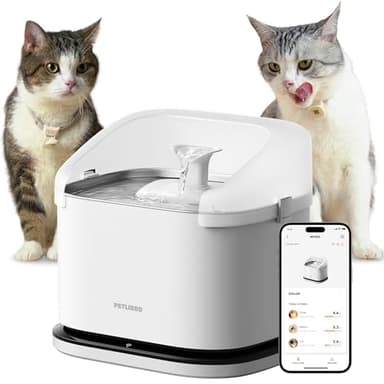 PETLIBRO RFID Multi Cats Water Fountain with Cat Recognition & Hydration Monitoring, Pump-Free Auto Cat Water Dispenser, Large Capacity 101oz/3L, 2.4G Wi-Fi APP Control Cat Fountain x2 Collar Tags - Image 1