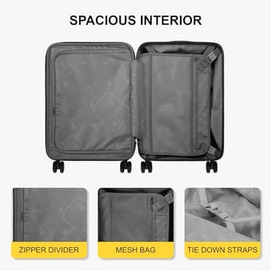LEVEL8 Grace Carry on Luggage Airline Approved, 20 Inch Expandable Hard Sided Luggages with Spinner Wheels, Harshell Small Rolling Suitcase for Women Men with Tsa Lock, Blue - Image 5