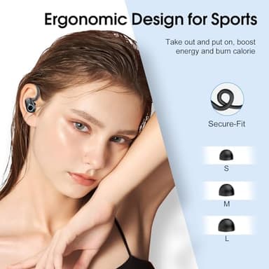 Wireless Earbuds, Sport Headphones Bluetooth 5.3, Ear buds Wireless Earbuds Bluetooth, 50H Playtime HD Stereo Noise Cancelling Headphones, Dual LED Display IP7 Waterproof Running Earphones, Deep Black - Image 7
