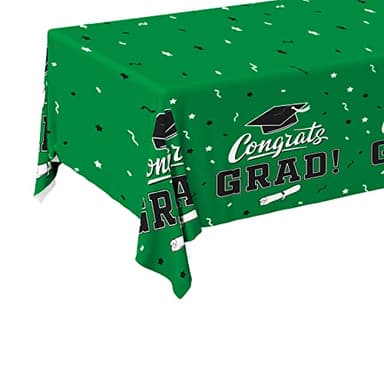 Graduation Party Decorations, Gongrats Grad Tablecover for Graduation Party Supplies, 3 pcs Green Table Cloths, 54"x108" - Image 6