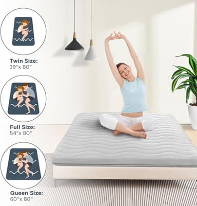 Japanese Floor Mattress, 100% High Density Comfortable Foam, 3.5" Thicken Foldable Mattress Tatami Mat Sleeping Pad, Ideal for Comfort and Support, Kids Floor Lounger Pillow Bed Sofa (Full） - Image 6