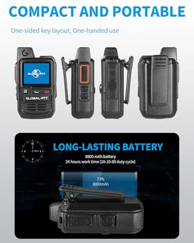 globalptt 2-Pack Global Walkie Talkies with Sim Cards - Handheld PoC Two Way Radios Unlimited Range - Rechargeable PTT Push to Talk Over Cellular Radio Long Range (G0) - Image 8