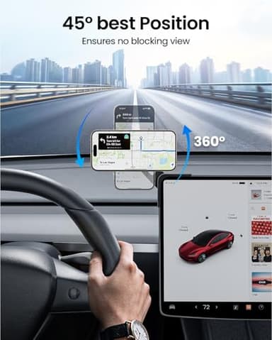 REEVAA 2025 Tesla Model Y Juniper Phone Mount for MagSafe [Strongest N55 Magnet, 3M Adhesive], Adjustable Tesla Screen Holder, Compatible with Model Y 2020-2026, MagSafe Case, iPhone Series - Image 8