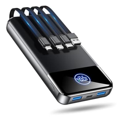 OHOVIV Portable Charger Power Bank 33800mAh Battery Pack, 22.5W Fast Charging PowerBank with Built in Cables,Travel Essential USB-C Portable Phone Charger for iPhone Samsung Pixel Android iPad - Image 1