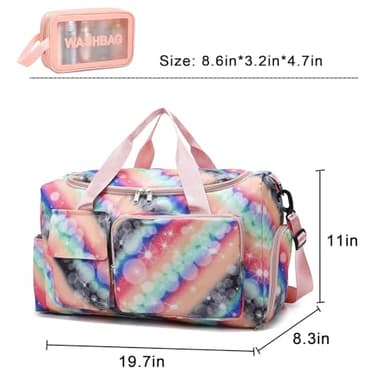 Small Gym Bag for Women, Travel Duffle Bag Carry On Weekender Bag with Shoe Compartment - Image 5