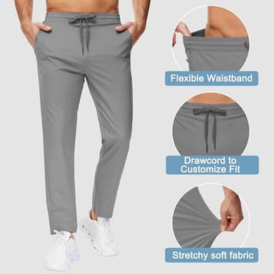 MIVEI 34" Inseam Men's Sweatpants with Zipper Pockets Men Joggers Running Workout Athletic Gym Track Tall Pants - Image 3