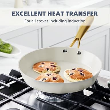 Pots and Pans Set Non Stick - VONIKI Ceramic Cookware Set with Cooking Utensils Set, Non Toxic Kitchen Cookware Sets Dutch Oven Pot with Lid Saucepan Set Sauté Pan Frying Pan Set for Cooking Gifts - Image 8