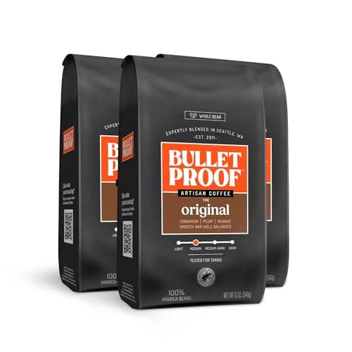 Bulletproof Original Medium Roast Whole Bean Coffee, 12 Ounces (Pack of 3), Clean Coffee Tested for Toxins, Packaging May Vary - Image 1