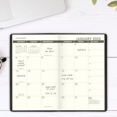 AT-A-GLANCE 2025-2026 Planner, 3-1/2" x 6", Pocket Size, 2 Year Planner, Recycled, Black (70024G0525) - Image 2
